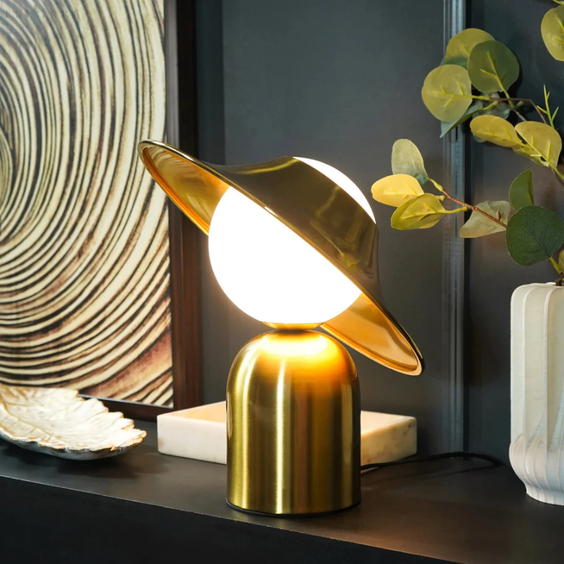 Elegant Gold Tone Desk Lamp