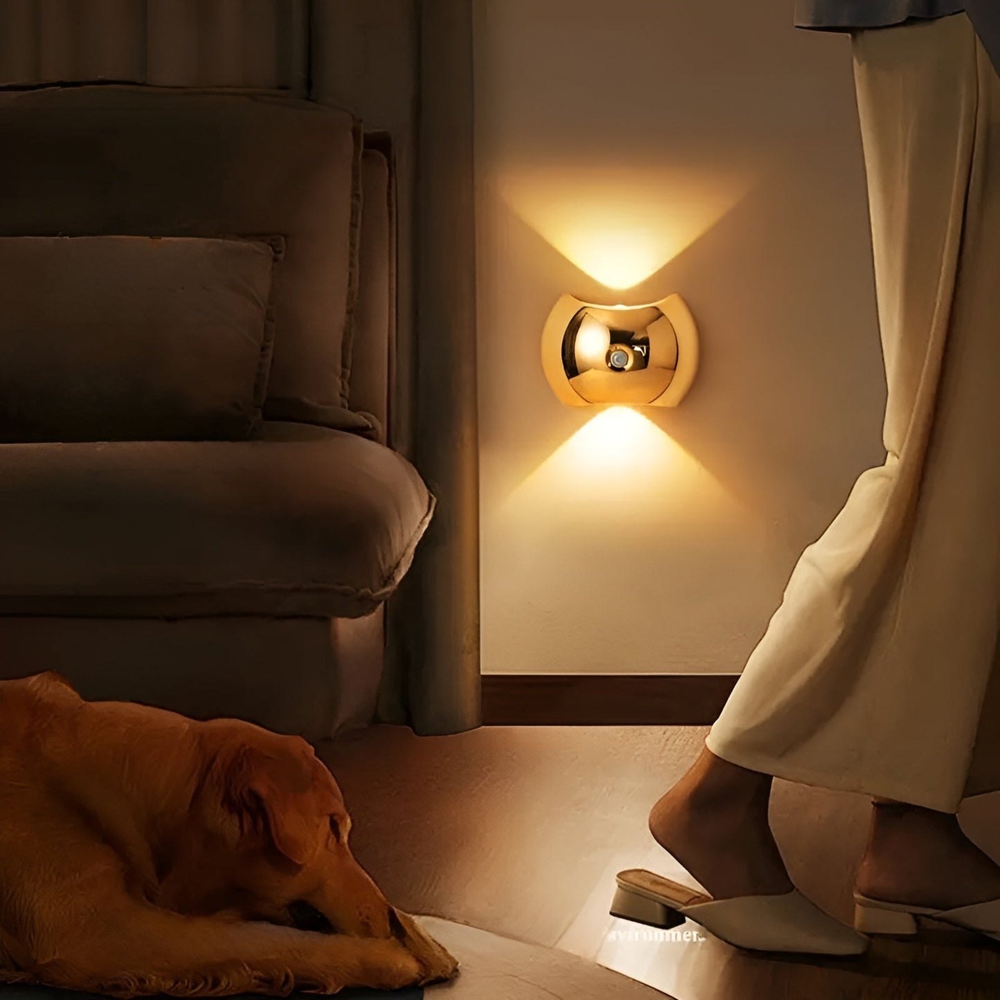 Smart Motion Sensor LED Wall Light with Dual Heads