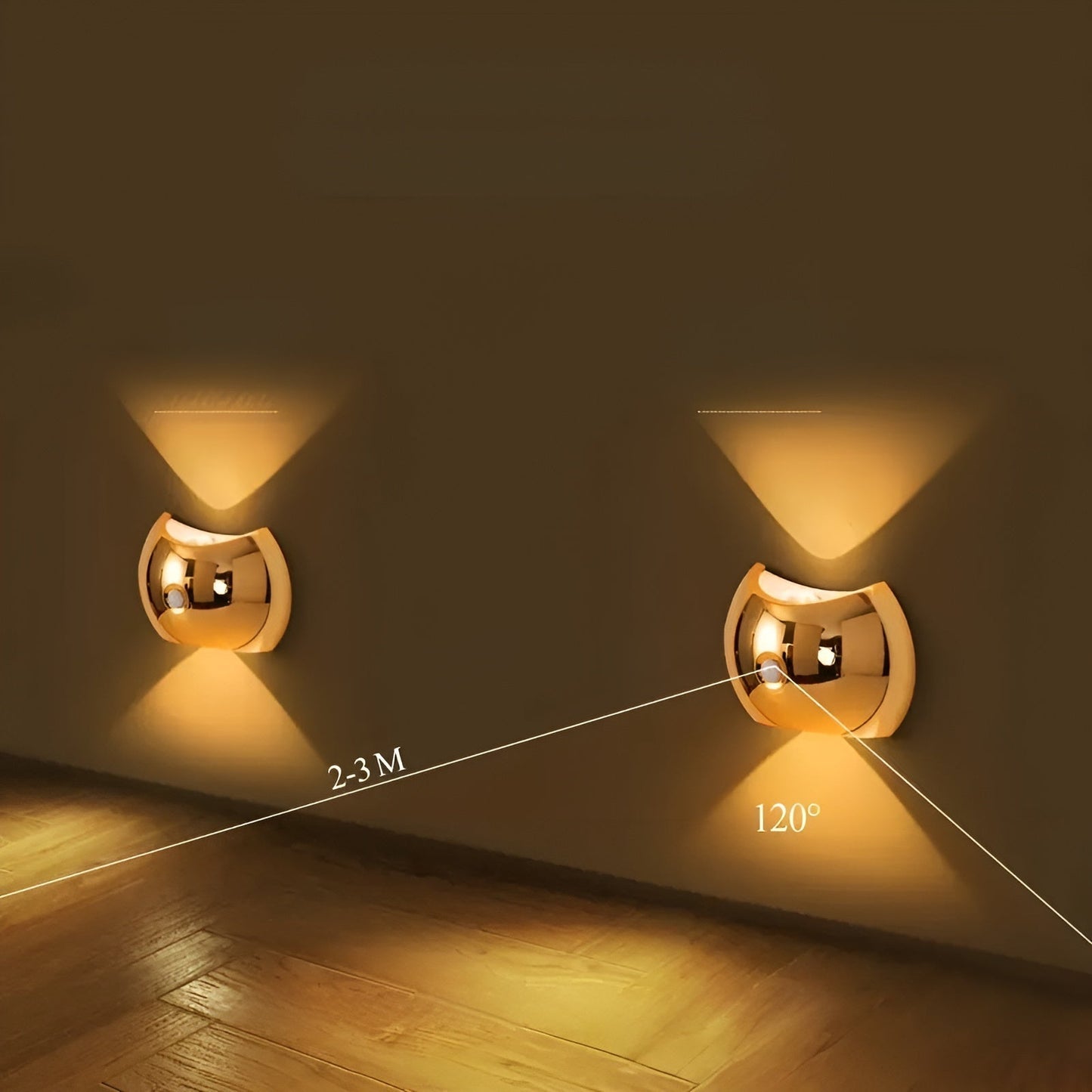 Smart Motion Sensor LED Wall Light with Dual Heads
