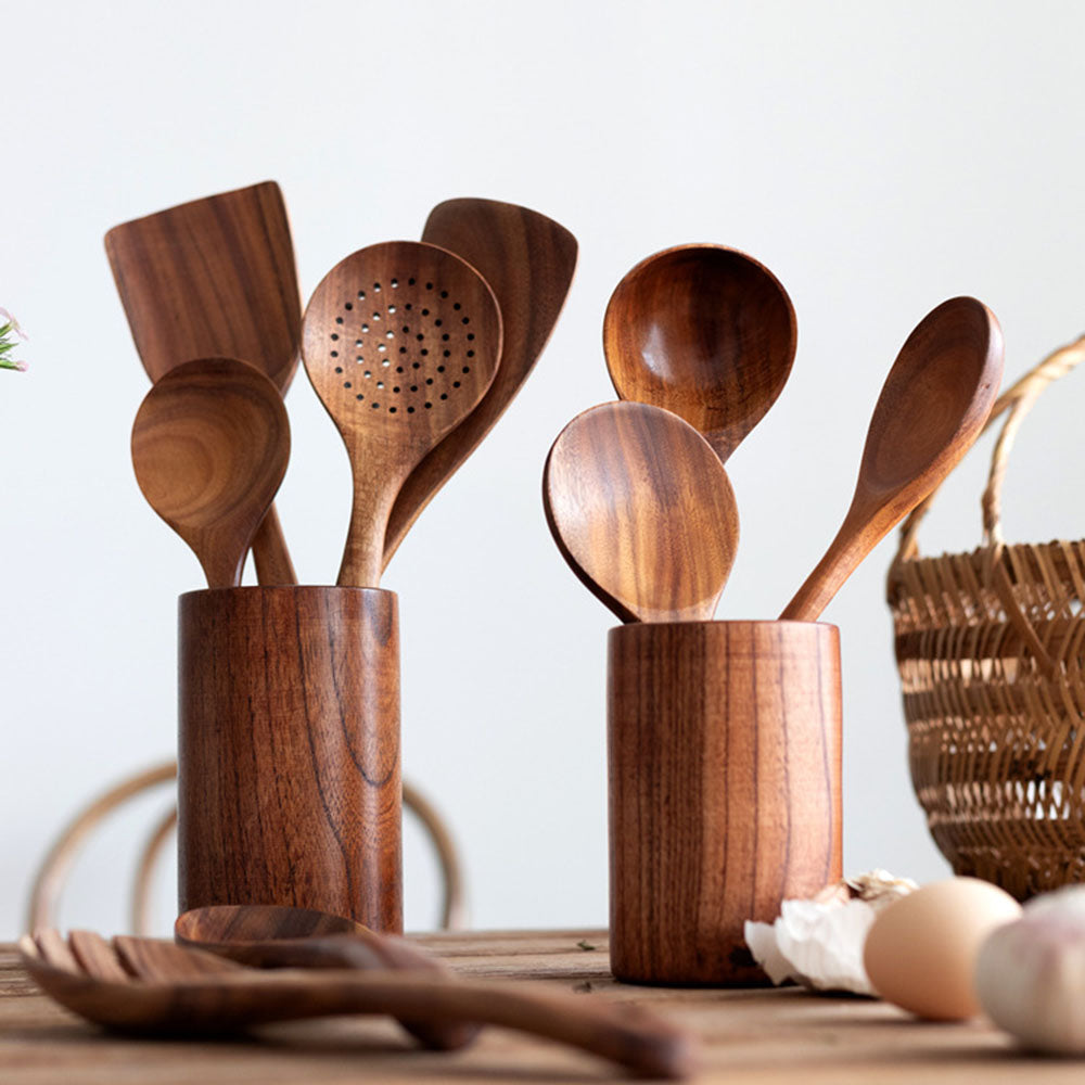 Natural Wooden Kitchen Tool Set