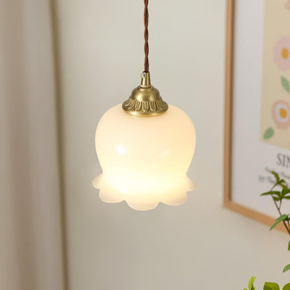 Rustic Floral Hanging Drop Lamp