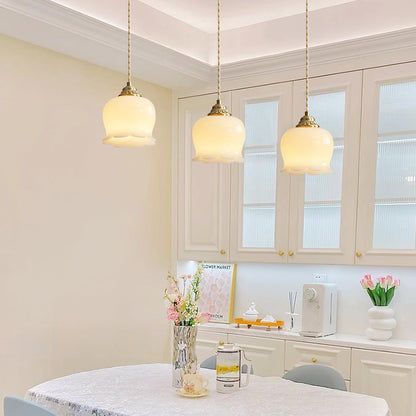 Rustic Floral Hanging Drop Lamp