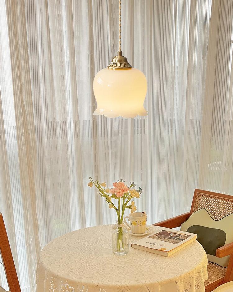 Rustic Floral Hanging Drop Lamp