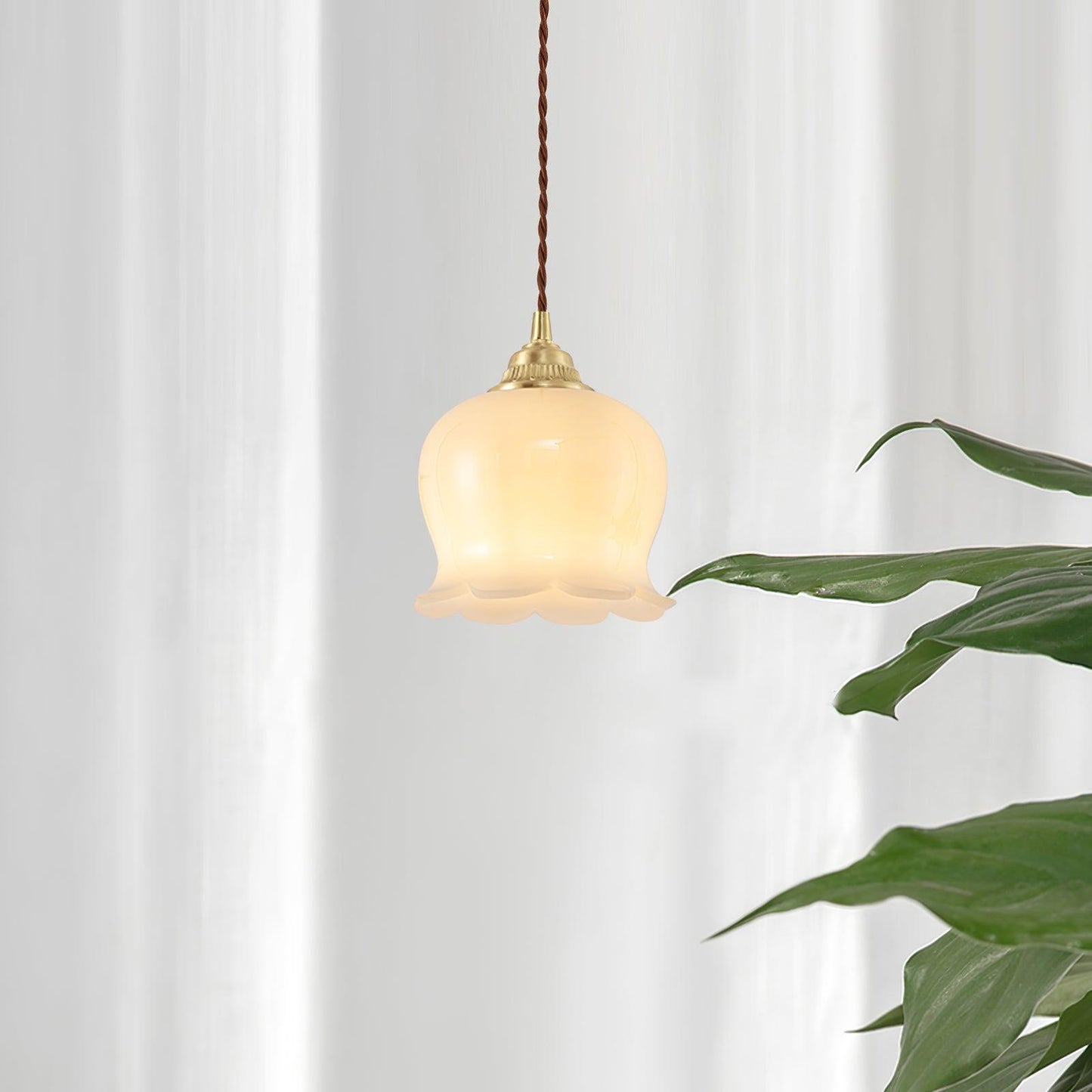 Rustic Floral Hanging Drop Lamp