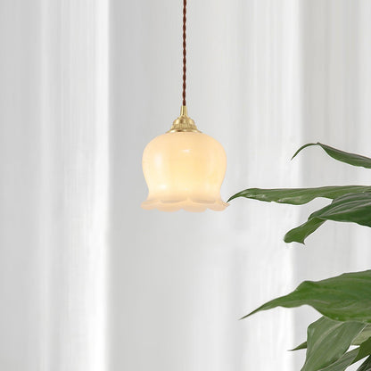 Rustic Floral Hanging Drop Lamp