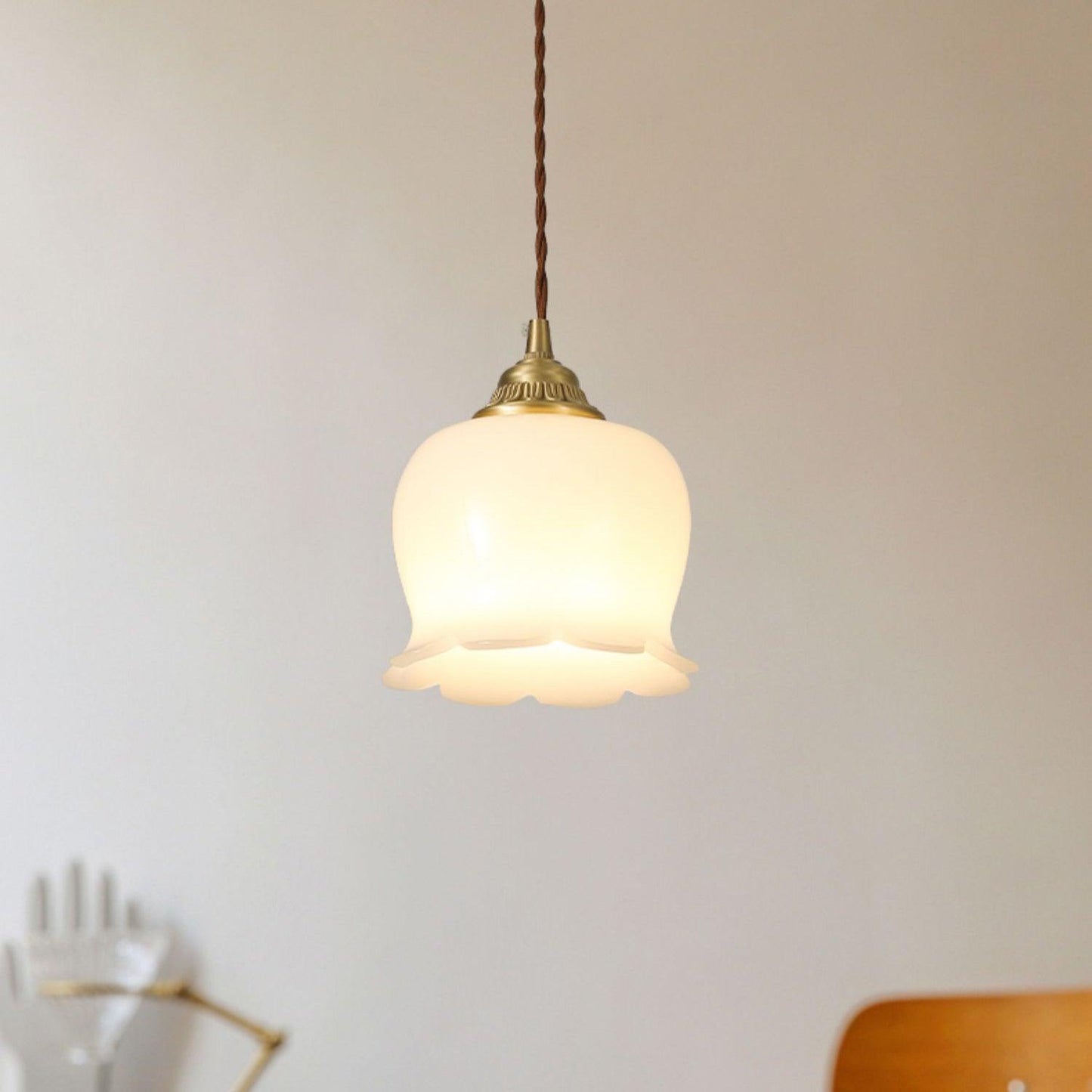 Rustic Floral Hanging Drop Lamp