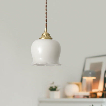 Rustic Floral Hanging Drop Lamp