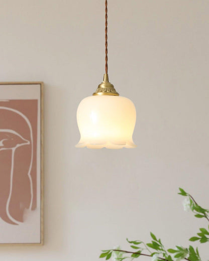 Rustic Floral Hanging Drop Lamp