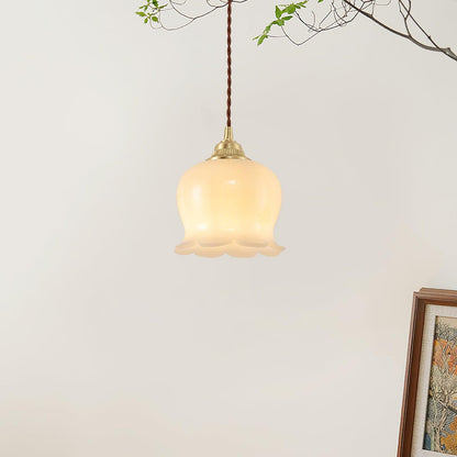 Rustic Floral Hanging Drop Lamp