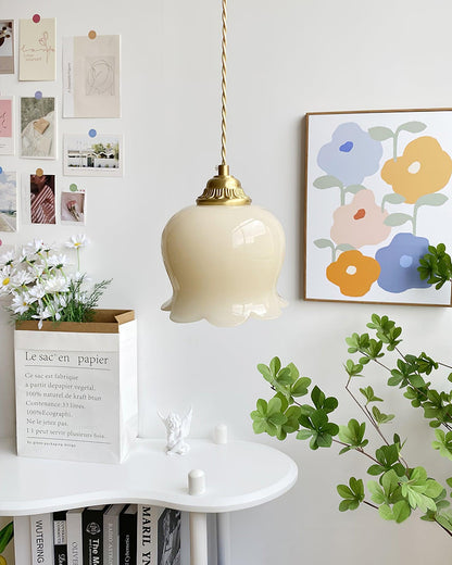 Rustic Floral Hanging Drop Lamp