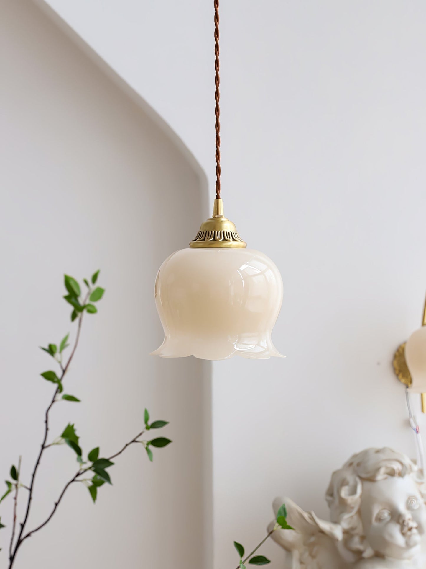 Rustic Floral Hanging Drop Lamp