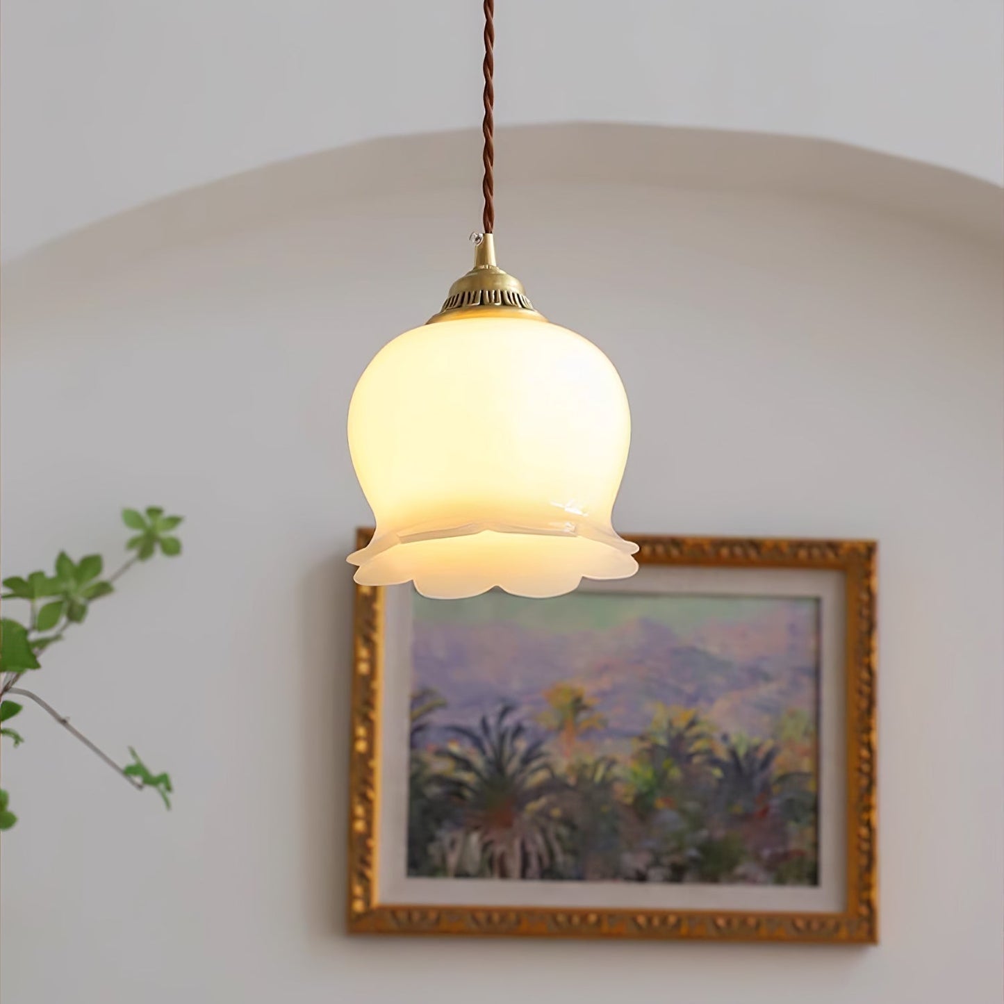 Rustic Floral Hanging Drop Lamp