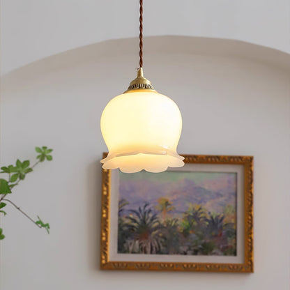 Rustic Floral Hanging Drop Lamp