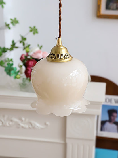 Rustic Floral Hanging Drop Lamp