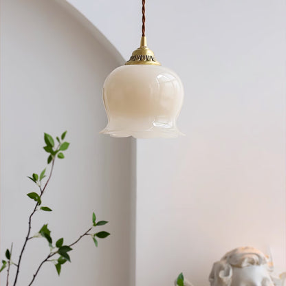 Rustic Floral Hanging Drop Lamp