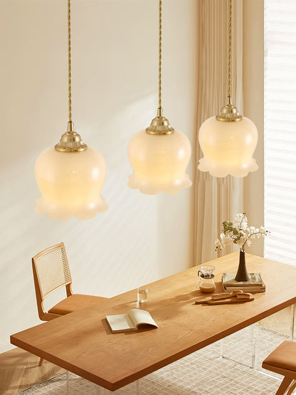 Rustic Floral Hanging Drop Lamp