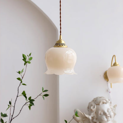 Rustic Floral Hanging Drop Lamp