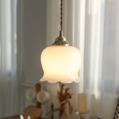 Rustic Floral Hanging Drop Lamp