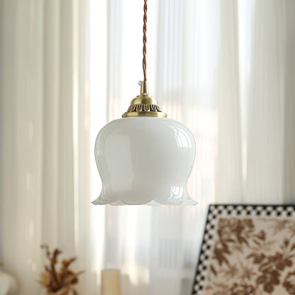 Rustic Floral Hanging Drop Lamp
