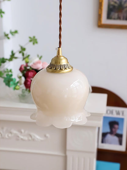 Rustic Floral Hanging Drop Lamp