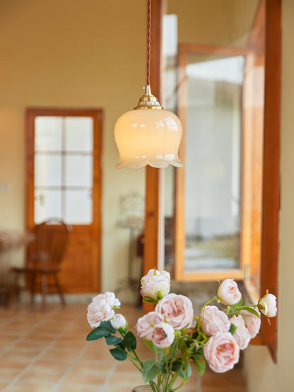 Rustic Floral Hanging Drop Lamp