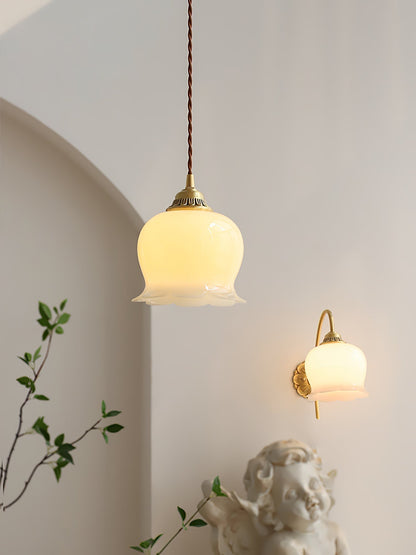 Rustic Floral Hanging Drop Lamp