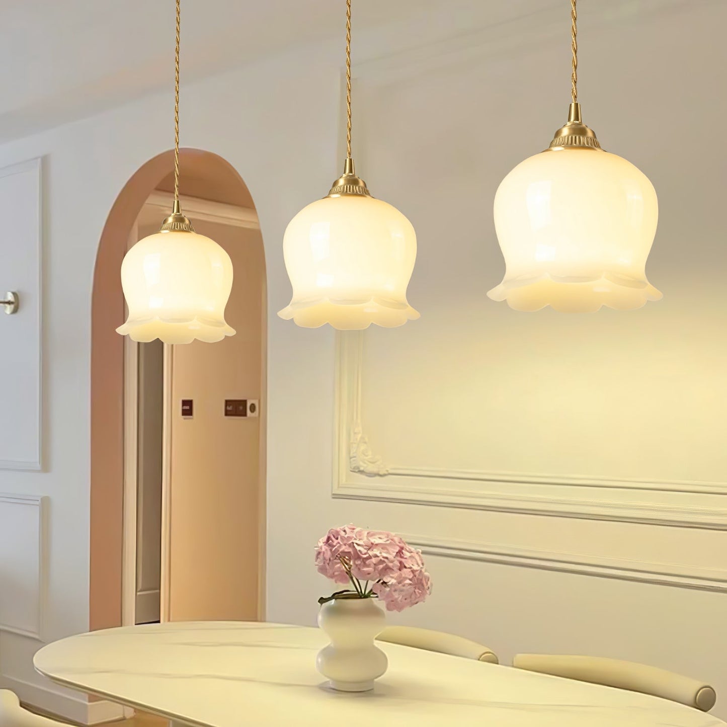 Rustic Floral Hanging Drop Lamp