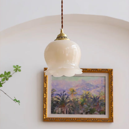 Rustic Floral Hanging Drop Lamp