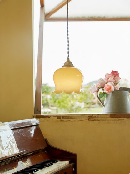 Rustic Floral Hanging Drop Lamp