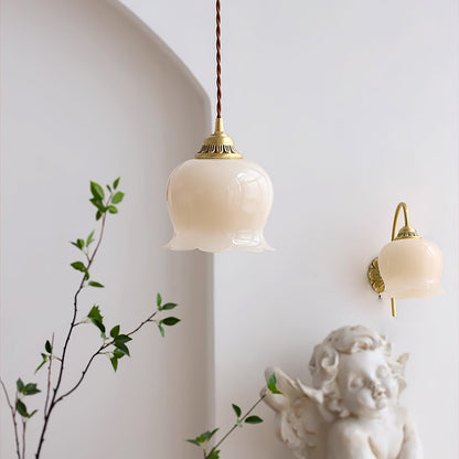 Rustic Floral Hanging Drop Lamp
