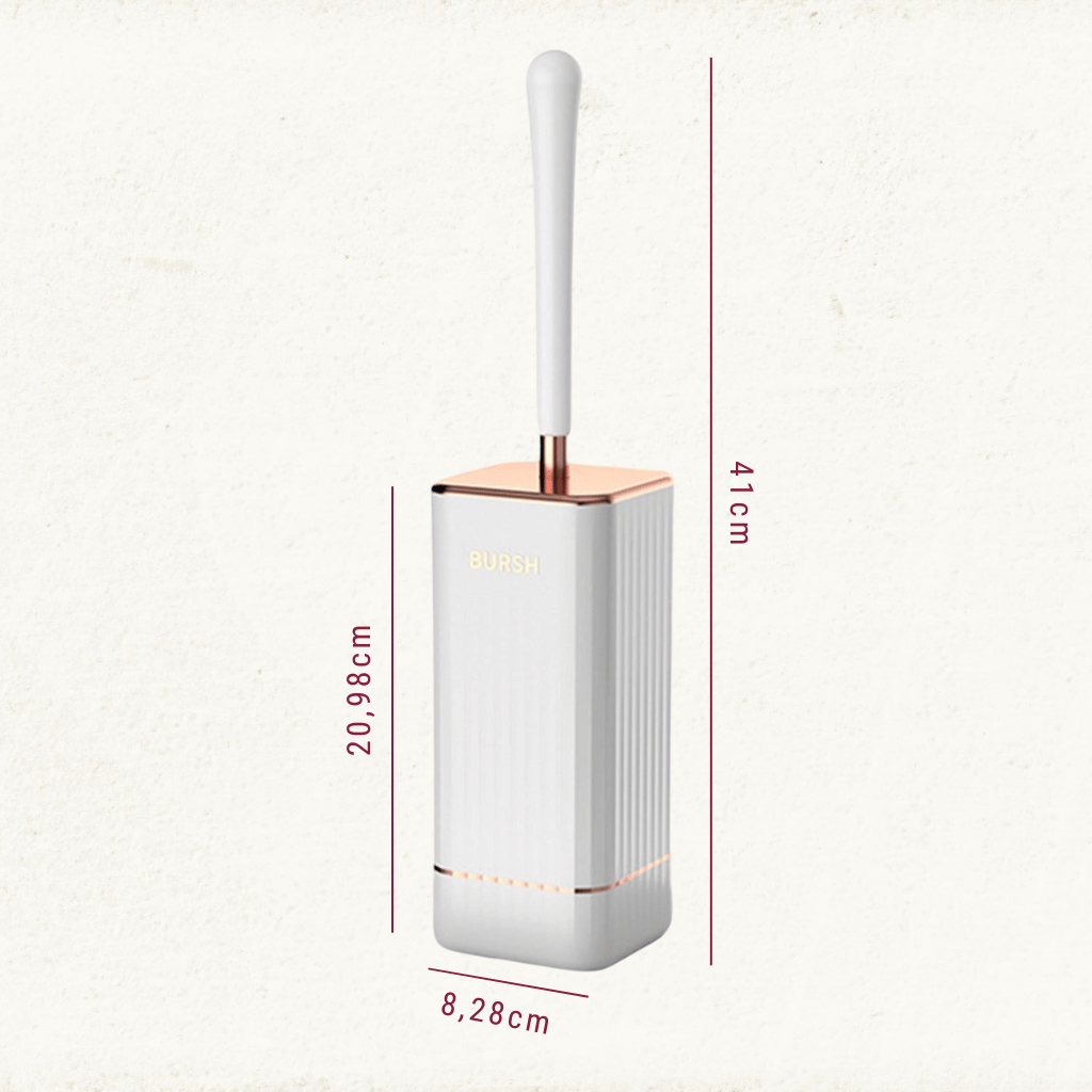 Compact Bristle Toilet Brush with Self-Draining Holder