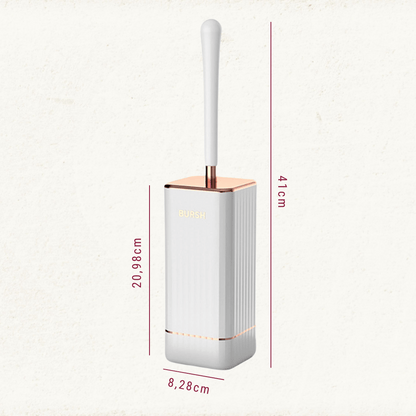 Compact Bristle Toilet Brush with Self-Draining Holder