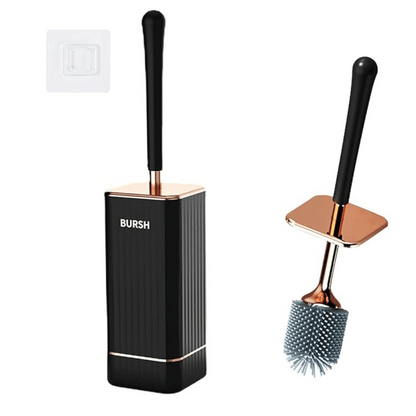 Compact Bristle Toilet Brush with Self-Draining Holder - Cofik