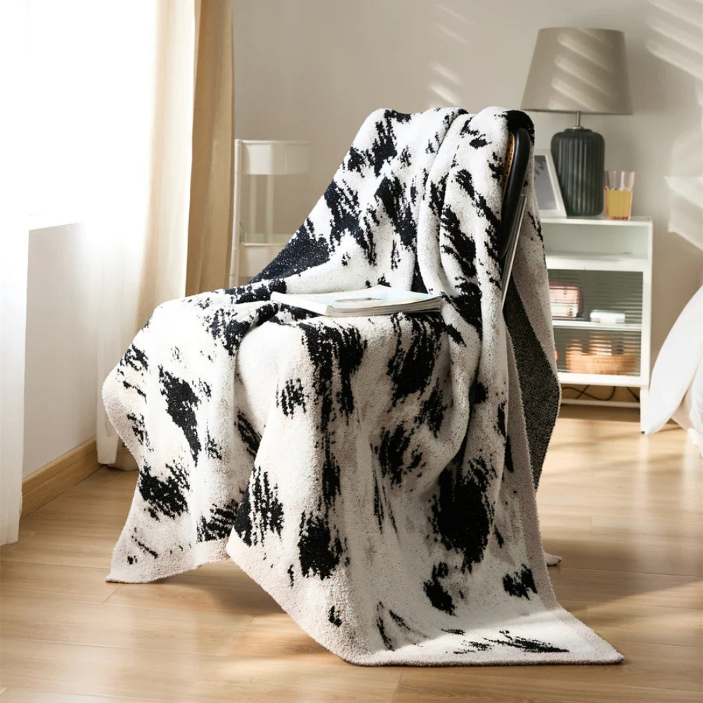Plush Grey and White Soft Throw Blanket - Cofik