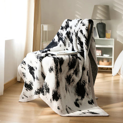Plush Grey and White Soft Throw Blanket - Cofik