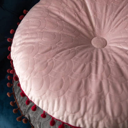 Soft Round Tufted Storage Ottoman Cushion Pad