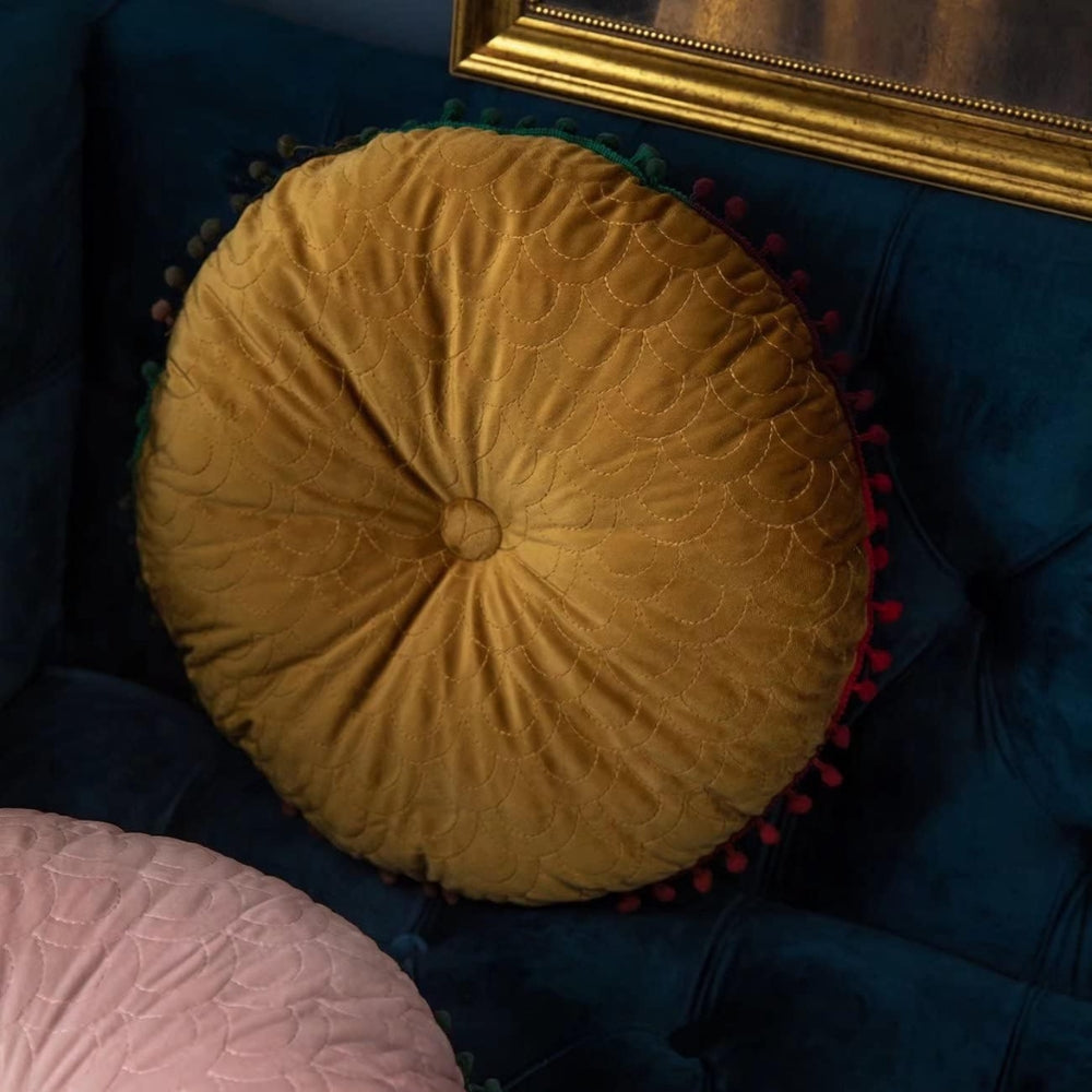 Soft Round Tufted Storage Ottoman Cushion Pad