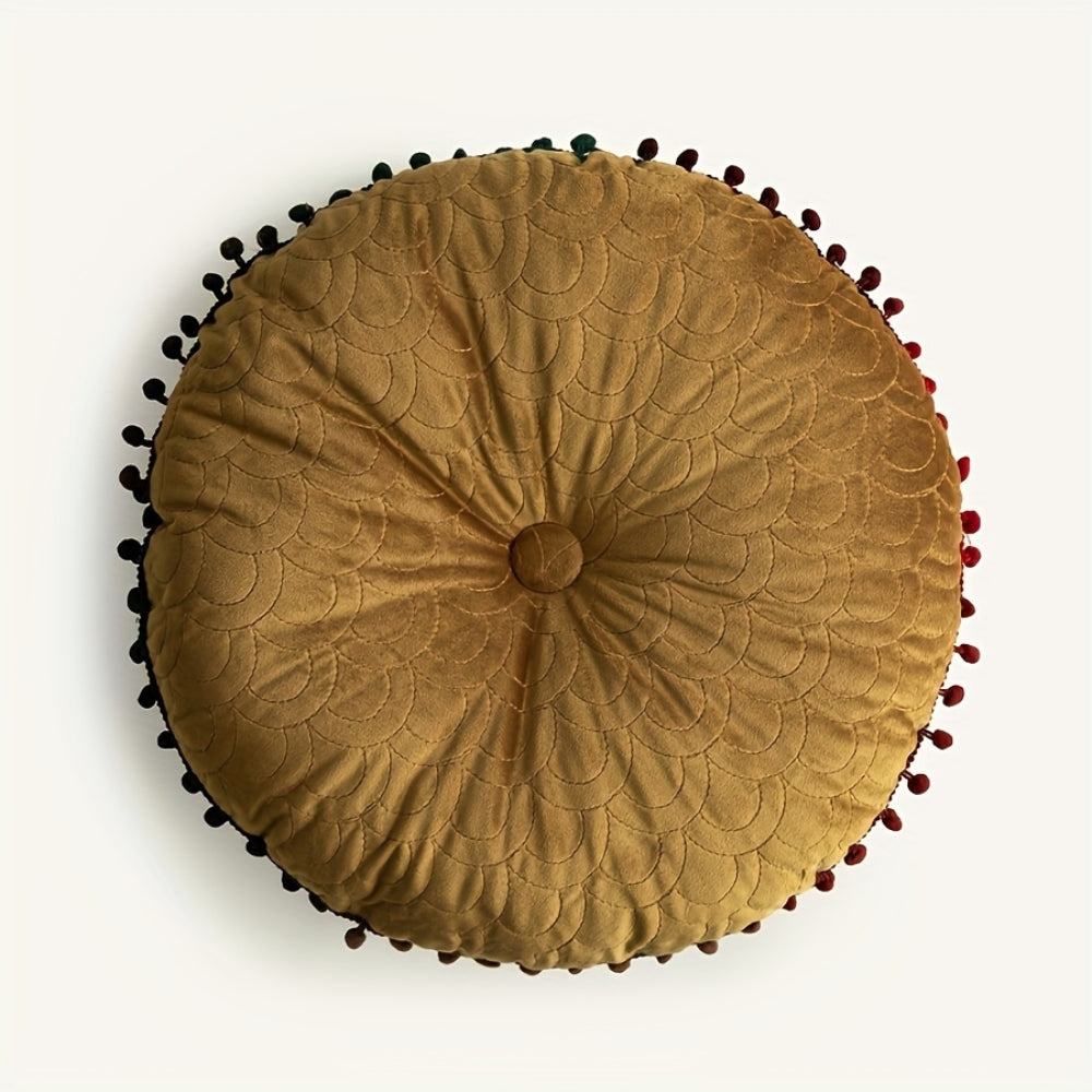 Soft Round Tufted Storage Ottoman Cushion Pad - Cofik