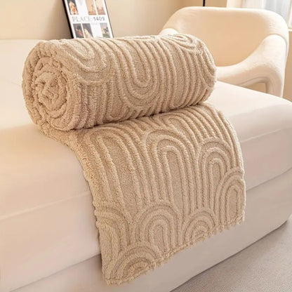 Soft Microfiber Throw Blanket with Textured Design