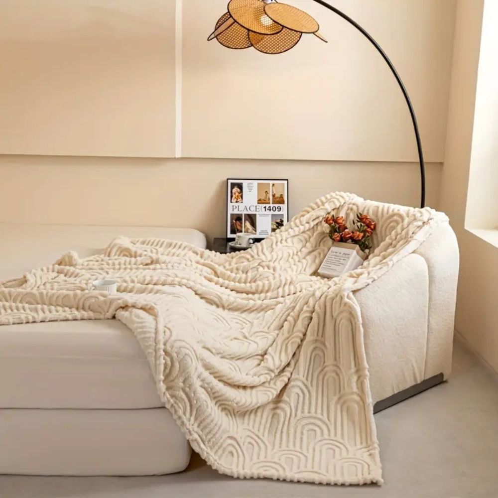 Soft Microfiber Throw Blanket with Textured Design