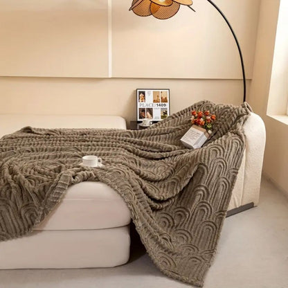 Soft Microfiber Throw Blanket with Textured Design