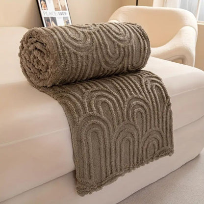 Soft Microfiber Throw Blanket with Textured Design - Cofik