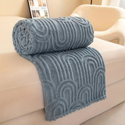 Soft Microfiber Throw Blanket with Textured Design