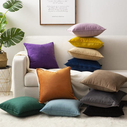 Soft Grey Velvet Pillow Cover 18x18