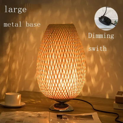 Natural Bamboo Rustic Desk Lamp