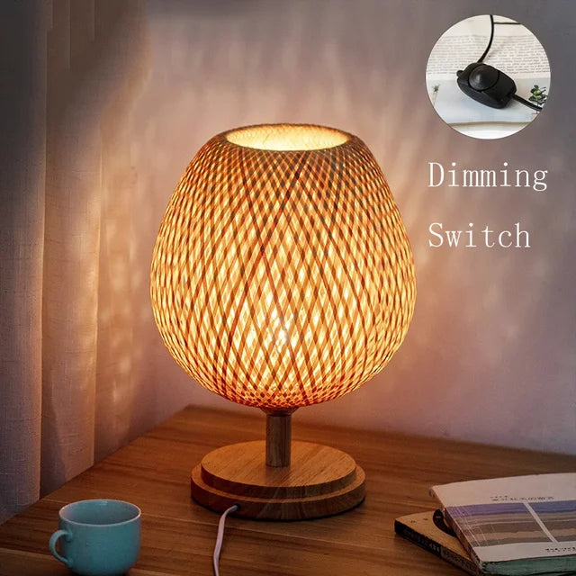 Natural Bamboo Rustic Desk Lamp - Cofik