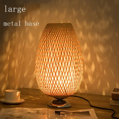 Natural Bamboo Rustic Desk Lamp
