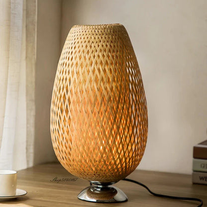 Natural Bamboo Rustic Desk Lamp