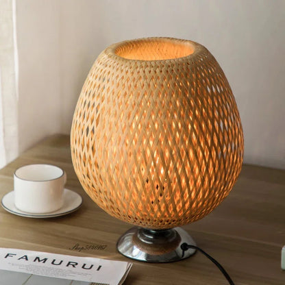Natural Bamboo Rustic Desk Lamp