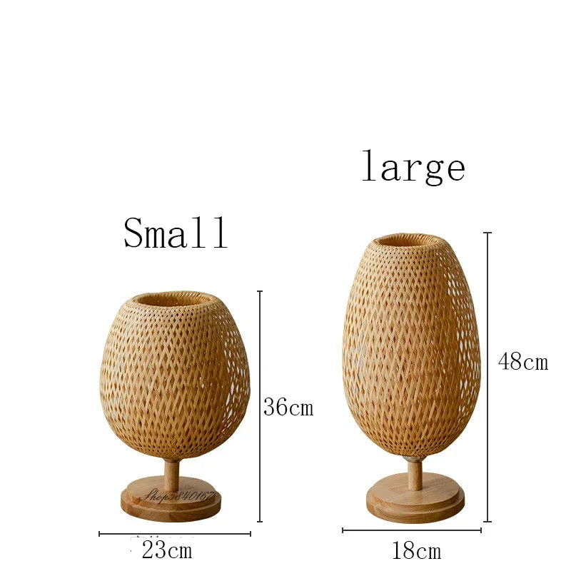 Natural Bamboo Rustic Desk Lamp